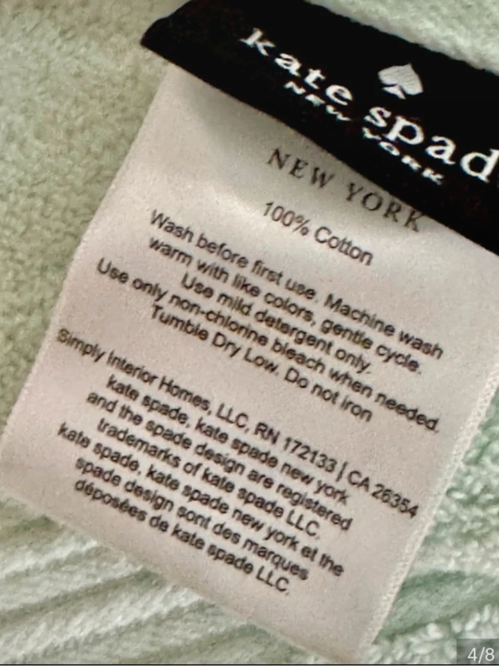 KATE SPADE NY PALE BLUE BATH TOWEL NEW